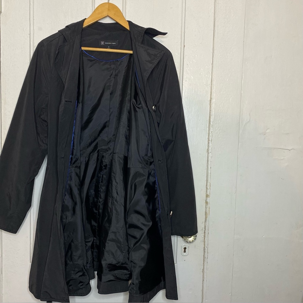VINTAGE INC INTERNATIONAL CONCEPTS size 1X casual cropped waist tie trench coat - Picture 2 of 10